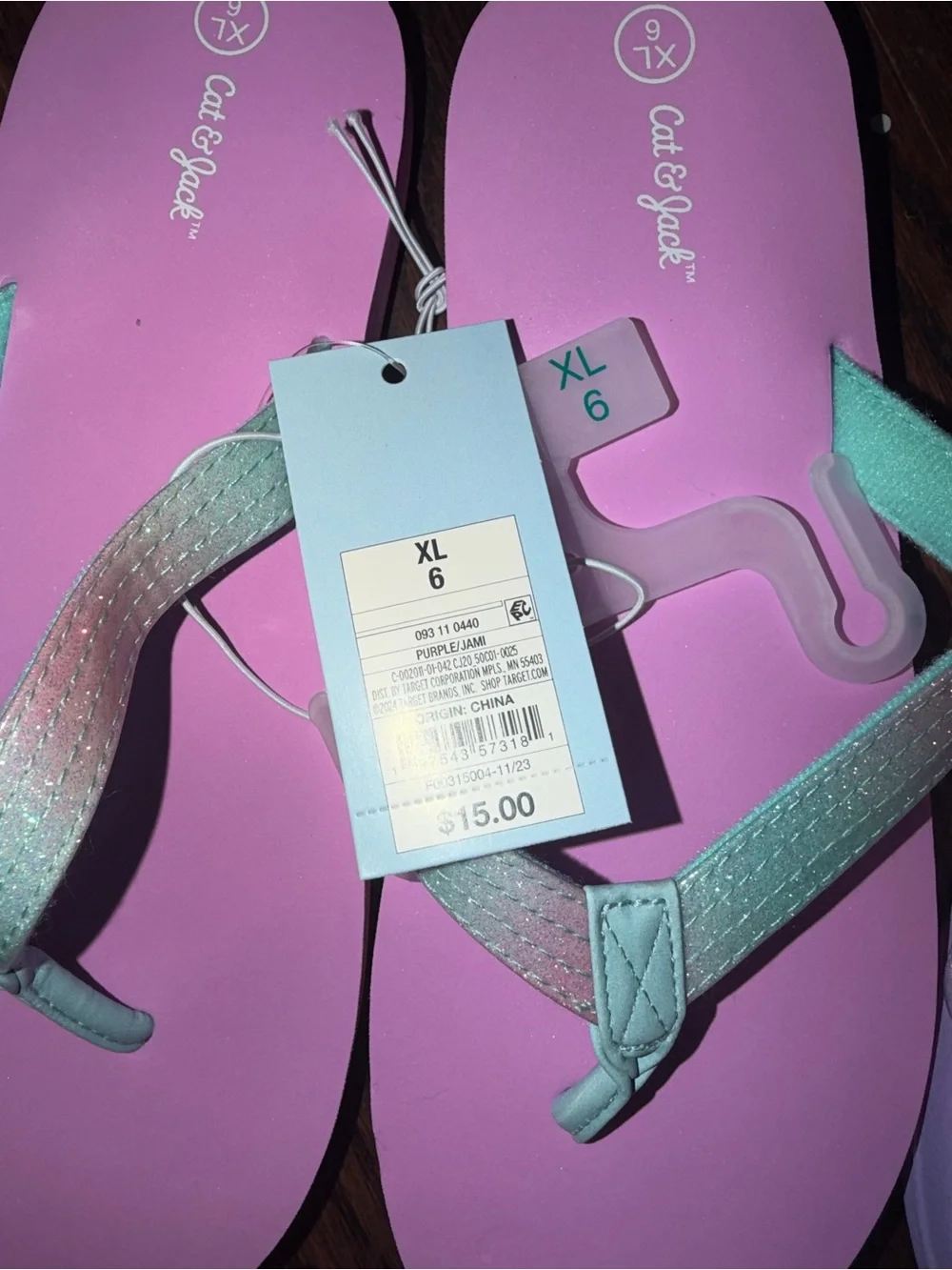 Two pairs girls size 6 sandals